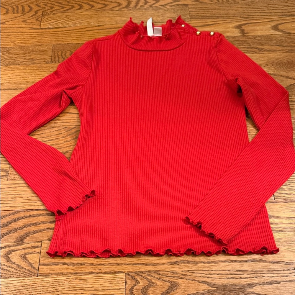 Janie and Jack Red Long Sleeve top size 12